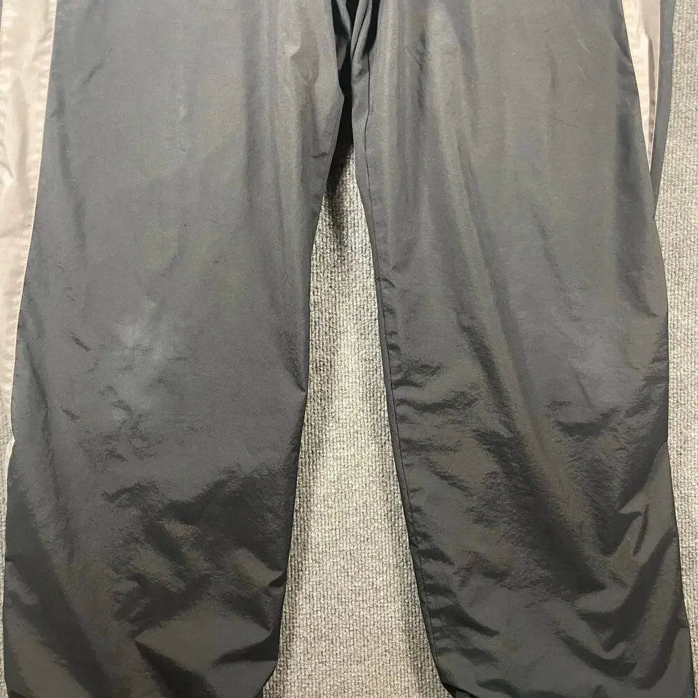 Nike Track Pants Men's Large Black/White Striped Zip Leg Lined Drawstring